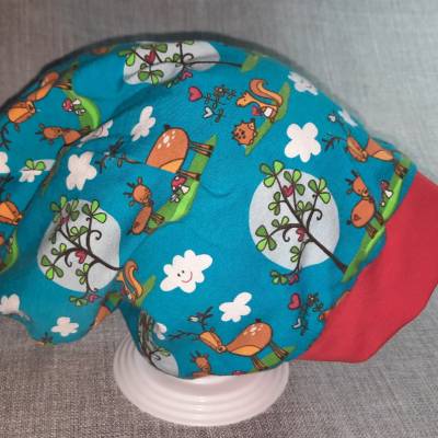 Long Beanie zum wenden KU 47-50cm, Wendemütze, 2-in-1 Mütze mit Bündchen, doppellagige Mütze,