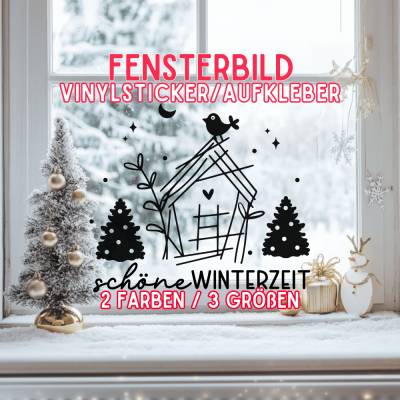 Fensterdeko Advent schöne Winterzeit Fensterbild Weihnachtsdekoration Sticker Weihnacht 2 Farben 3 Größen