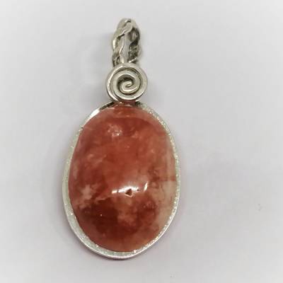 Rosa Stein kleiner Anhänger Rhodochrosit Inca Rose Silber 925