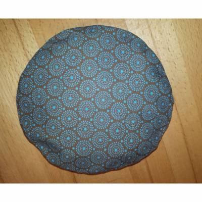 Kirschkernkissen / Wärmekissen - Braun-türkis rund (Ein- oder Zweiteilig auch zum Füllen)