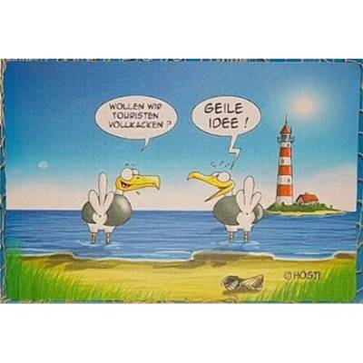 Witziges Tischset Möwen Touristen vollkacken – Hösti Platzset 44x30 cm Maritimes Motiv