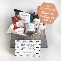 PDF Vorlage | Männergeschenk | Männer Wellness | Geschenk für einen Mann | Karte | Druckvorlage A4 Bild 1