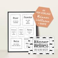 PDF Vorlage | Männergeschenk | Männer Wellness | Geschenk für einen Mann | Karte | Druckvorlage A4 Bild 3