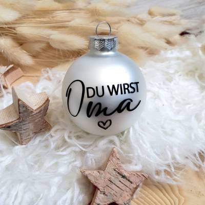 Personalisierte Christbaumkugel / Weihnachtskugel mit Name oder Wunschtext - aus Glas - Ø 6 cm - Geschenkidee