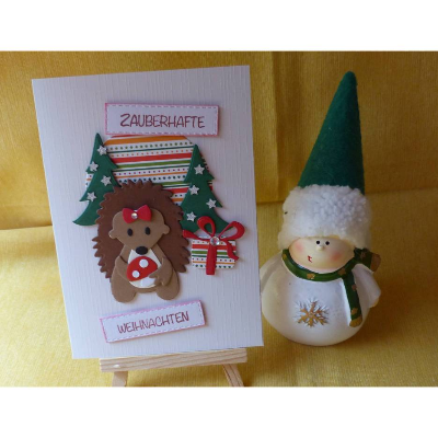 Weihnachtskarte mit Igel,Weihnachtskarte,