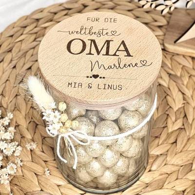 Geschenk Oma Name personalisiert, Vorratsglas weltbeste Oma, Geburtstagsgeschenk Oma, Geschenkidee Geburtstag, Muttertag