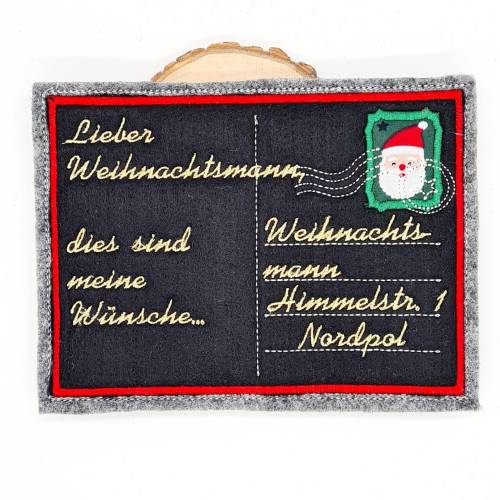 Stickdatei Postkarte Weihnachtsmann ITH