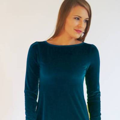 Samtkleid AVA preußischblau 32-44