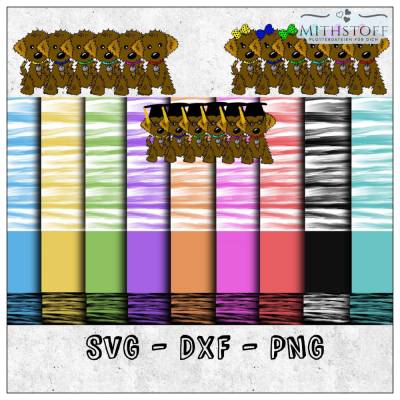 Riesiges Digipapierset Hund Schnuffel - 26 Papiere 18 Stamps und 14 Sayings - Mithstoff - PNG - DXF - SVG