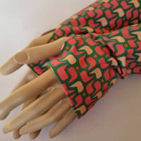 Armstulpen mit Daumenloch - wendbar - in pink-rosa-grün 