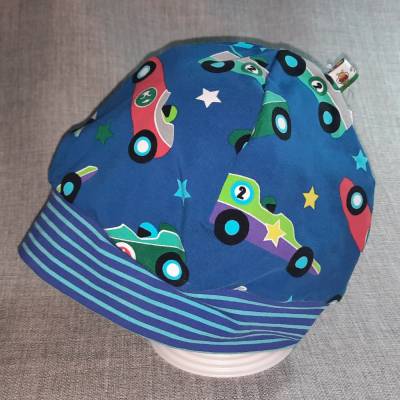 Wende-Beanie KU 51-54cm, Wendemütze, 2-in-1 Mütze mit Bündchen, doppellagige Mütze,