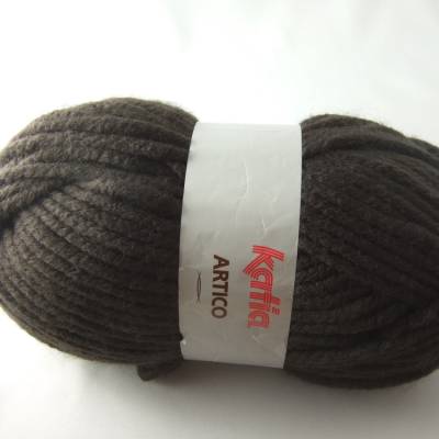 Katia Artico dickes einfarbiges Garn in Farbe 9, dunkelbraun