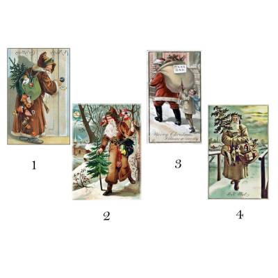 Aufnäher Applikation nostalgische Patches Santa Claus Weihnachtsmann verschiedene Motive