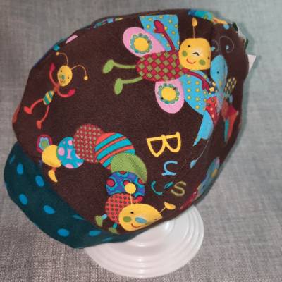 Wende-Beanie KU 43-46cm, Wendemütze, 2-in-1 Mütze mit Bündchen, doppellagige Mütze