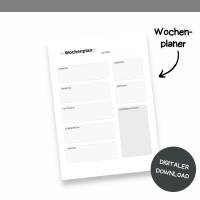 Planer deutsch A4 | Tagesplaner | Wochenplaner | Monatsplaner | Druckvorlage zum Selberdrucken | Digitaler Download Bild 5