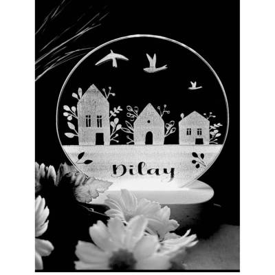 Personalisierte  Geschenk-  Deko Nachtlicht - Geschenk Geburtstag  -Weihnachtgeschenk für alle Familien-Häuser