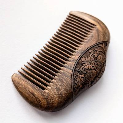 Holzkamm mit Gravur – Geburts- und Wehenkamm im Viking-Look, Wellness Geschenk für Frauen & Bartpflege To