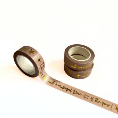 Washi-Tape IT'S THE MOST WONDERFUL TIME OF THE YEAR 1 Rolle 10m Washitape Dekoband Weihnachten Kleberolle