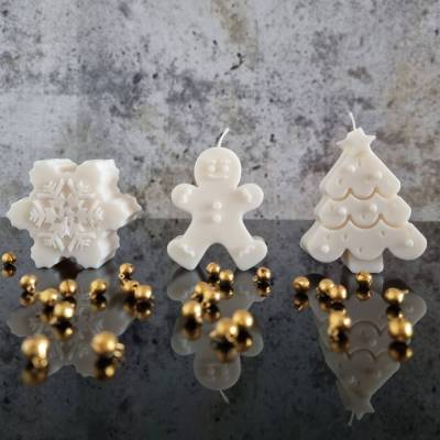 Weihnachtskollektion Kerzen | Weihnachtskerzen I Sojawachskerzen | Tischdekoration | Nussknacker I Schneemann 