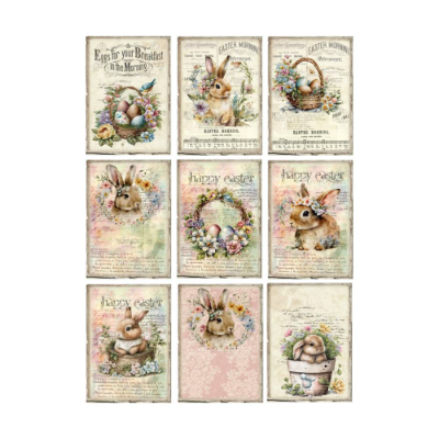 Aufkleber - Etiketten - Papier - Folie - Vintage - Ostern - Easter - Hase - 1386