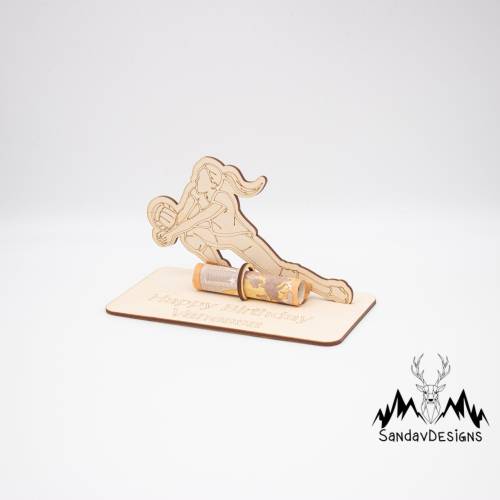 Geldgeschenk Volleyball - aus Holz personalisiert