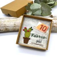 Stickdatei Grünpflanze Wunscherfüller Geld verschenken Bild 3