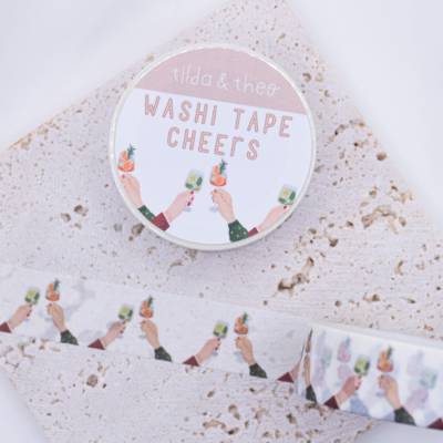 Washi Tape Cocktails Anstoßen Geburtstag - Feiern Drinks Klebeband Washitape - Masking Tape Bullet Journal Geschenk
