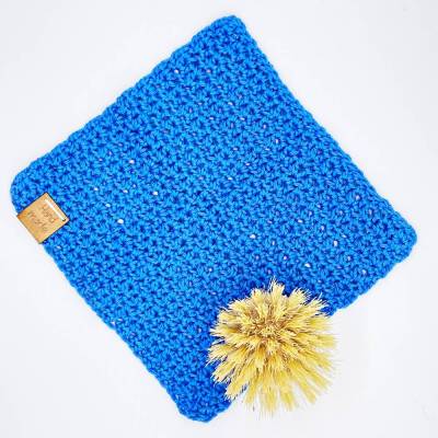 Spültuch Spüllappen blau handmade Baumwolle wiederverwendbar Waschlappen Haushalt Badezimmer