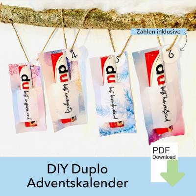 24 Duplo Banderole, Adventskalender, DIY, Selbstliebe, Wichtelgeschenk Kollegen, Weihnachten, Du bist Botschaften, Duplo