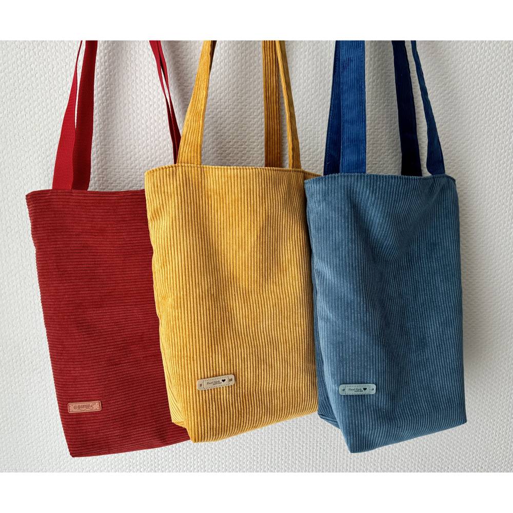 Wertige Schultertasche, Umhängetasche, Shopper aus Breitcord