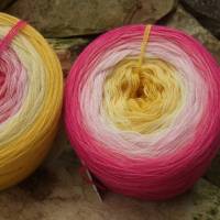 100% Schurwolle Merino extrafein Bobbel gefachter Farbverlauf Wolke 7 Wüstenblume 3-fädig Bild 3