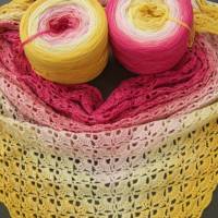 100% Schurwolle Merino extrafein Bobbel gefachter Farbverlauf Wolke 7 Wüstenblume 3-fädig Bild 4