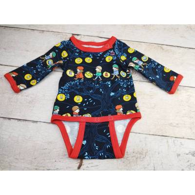 Gr. 56, Raglanbody, Laternenkinder, blau