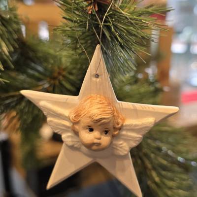 Weihnachtsanhänger - Weihnachtsdeko - Stern mit Engel -