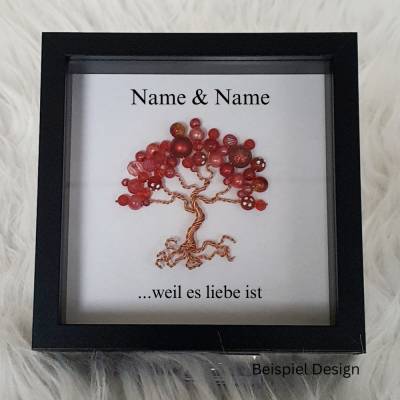 Mini Perlenbaum Geschenk/ Hochzeit / Personalisierter Bilderrahmen / Lebensbaum Hochzeitsgeschenk