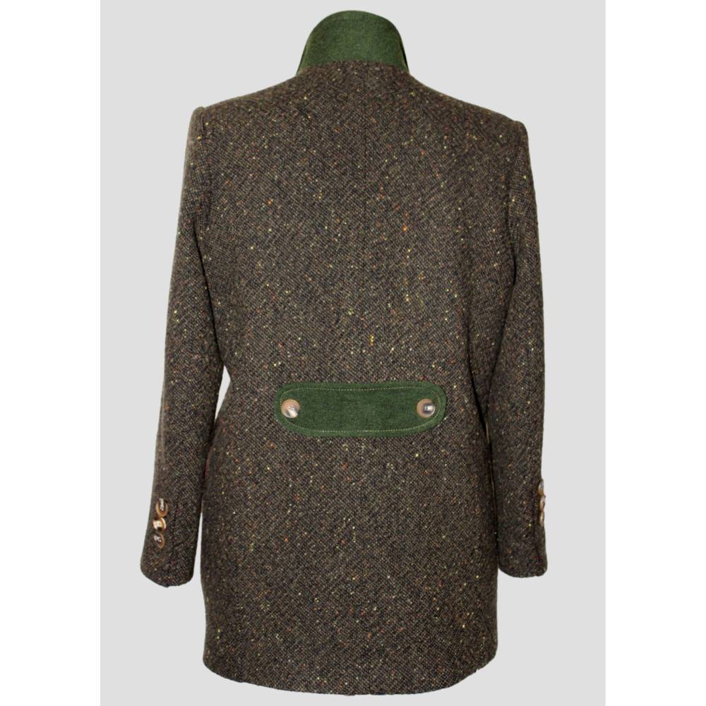 Damen Kurz Mantel Sportlich elegant Tannengrün/ Grün meliert