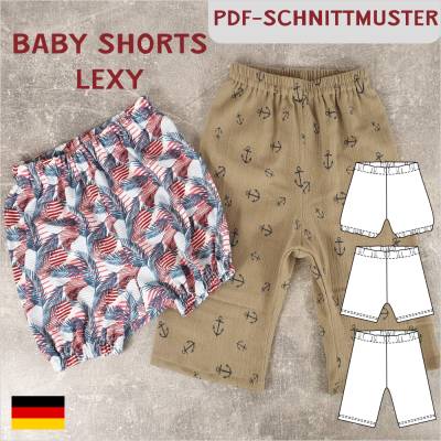Ebook & Schnittmuster 'Lexi' – Lockere Babyhose mit Gummibund & PDF-Anleitung, ideal für Anfänger (Größe 50-98)