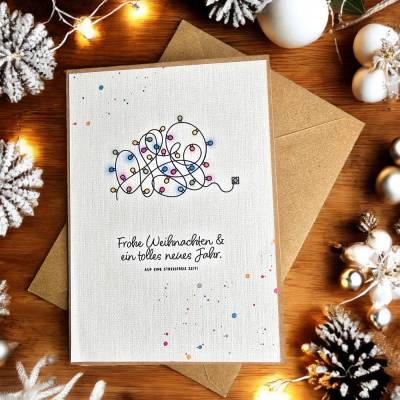 Humorvolle Weihnachtskarte – Frohe Weihnachten & ein stressfreies neues Jahr