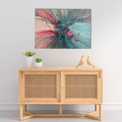 Schönes Gemäde für ein fröhliches Zuhause. Das Leinwandbild ist 70cm x 50cm groß. Abstraktes