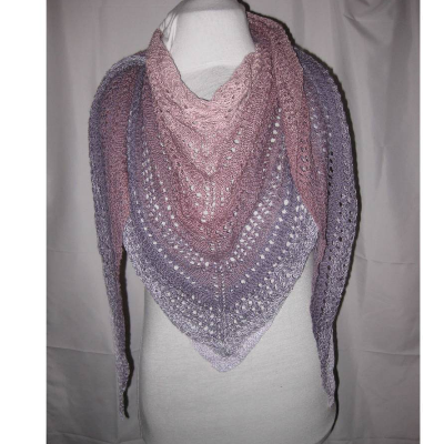 Handgestricktes Dreieckstuch, Schultertuch, Halstuch, Leinen-/Baumwollegemisch