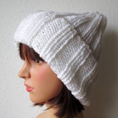 Warme Strickmütze ohne tierische Fasern mit dezentem Glitzer, Mütze, Beanie, Hipstermütze, vegan