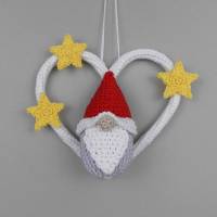 Weihnachts-Gnom Dekohänger aus Wollresten - einfach auch für Anfänger Bild 3