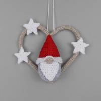 Weihnachts-Gnom Dekohänger aus Wollresten - einfach auch für Anfänger Bild 4