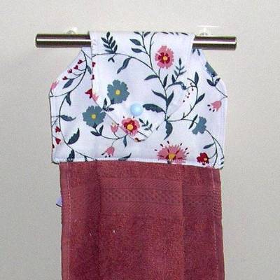 Küchenhandtuch Frottee Blumendruck, Ofenhandtuch, Blumenranken, Gästehandtuch, Backofenhandtuch, Geschirrtuch