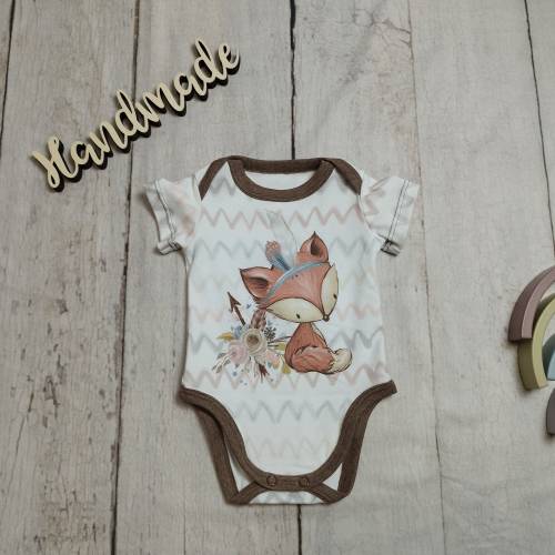 Body, Kurzarm, Fuchs weiß, Gr. 50/56