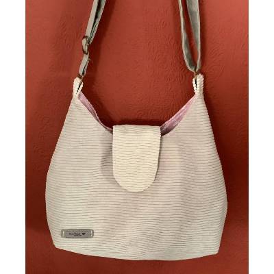 Wertige Schultertasche, Umhängetasche aus hochwertigem Cord, Breitcord, Beuteltasche, Innentasche, Innenfutter,