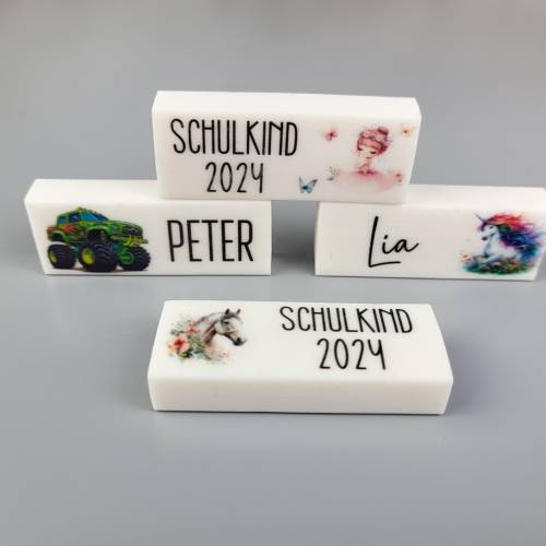 Radiergummi mit Name und Motiv