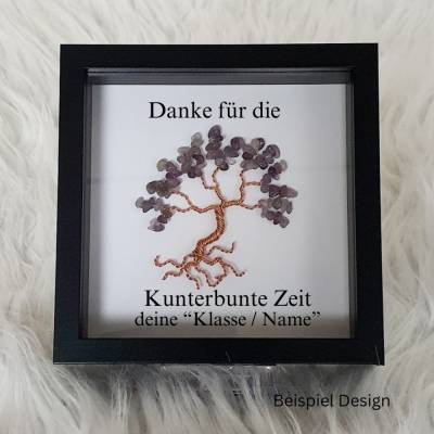 Schulabschied /Mini Edelsteinbaum Geschenk/ Erinnerungsgeschenk als Drahtbaum/ Lehrerabschied/ Lehrergeschenk