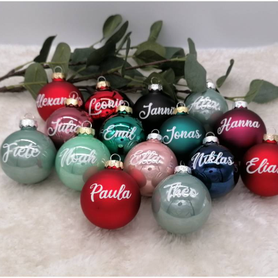 Christbaumkugeln mit Name * ca. 6 cm * Weihnachtskugeln * bunt