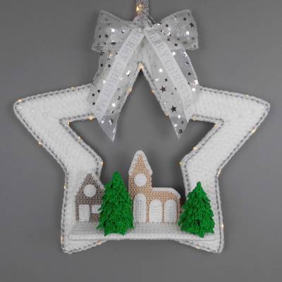 Häkelanleitung Stern Türkranz mit Licht - auch für Anfänger geeignet